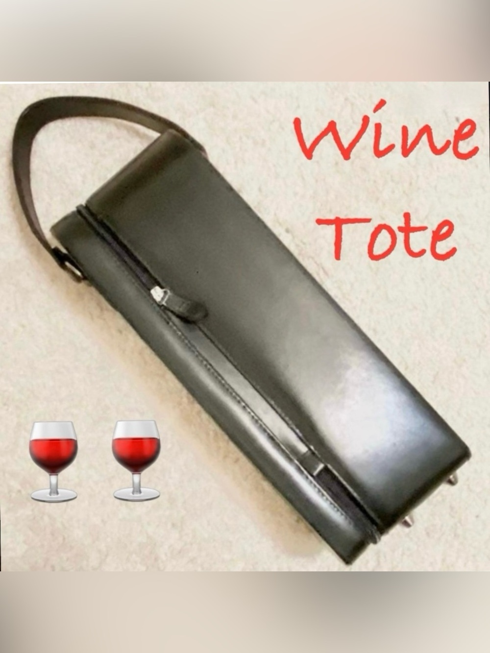Leather Wine Bottle Tote / Caddy / Carrying Case